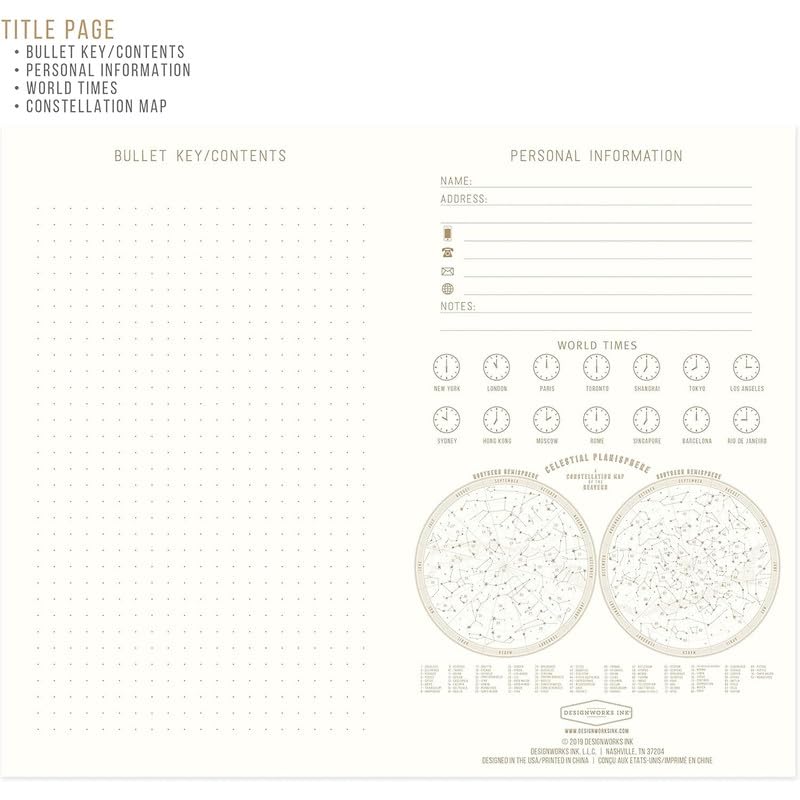 DesignWorks Ink Bound Notebook Journal â€“ 5.125" x 8.25" Writing Journal with Gold Foil Cover, 256 Lined Pages â€“ Aesthetic Notebook for Journaling & Work - Solar System - Image 4